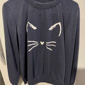 Source Unknown Blue Cat Face Sweatshirt